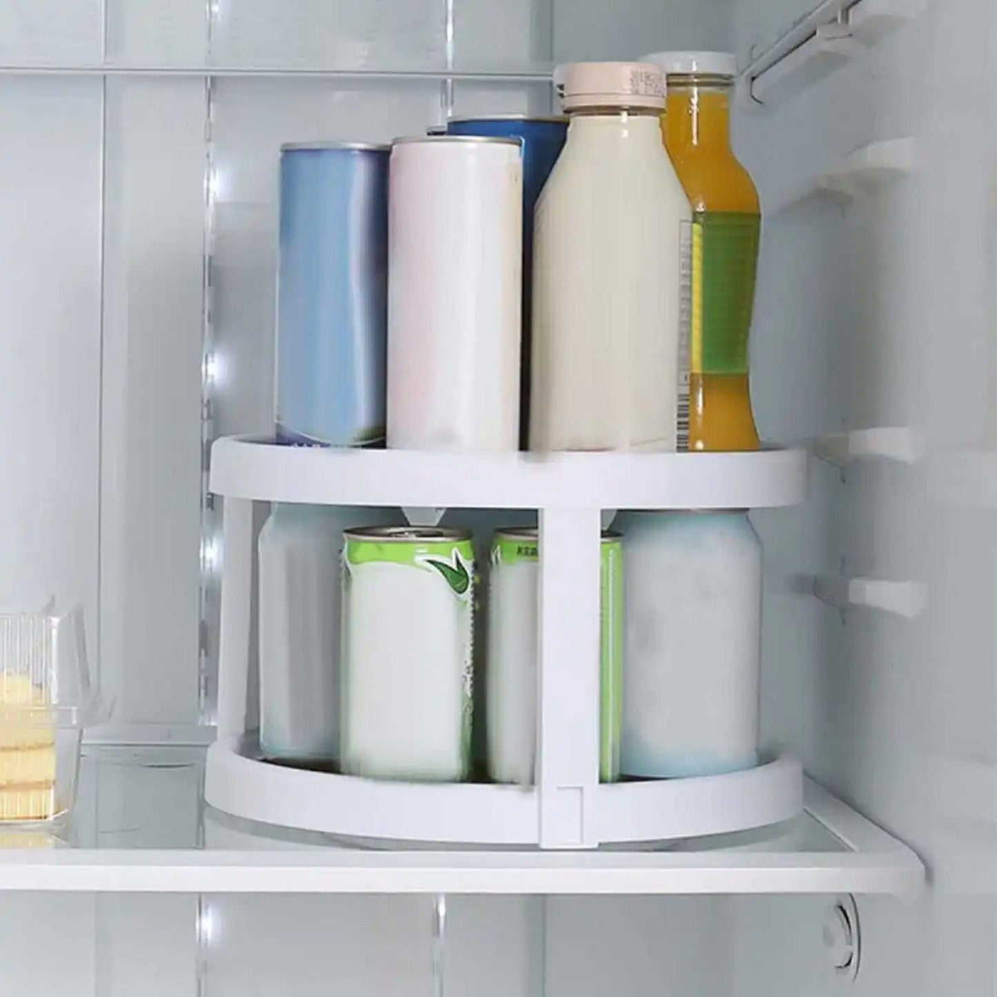 2-Layer 360-Degree Rotating Spice Storage Rack