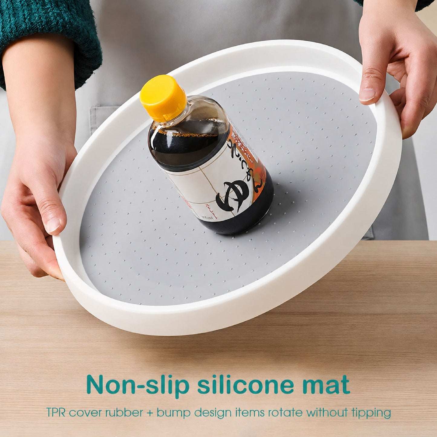 2-Layer 360-Degree Rotating Spice Storage Rack