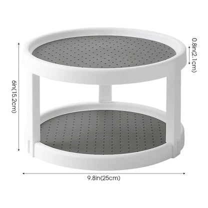 2-Layer 360-Degree Rotating Spice Storage Rack