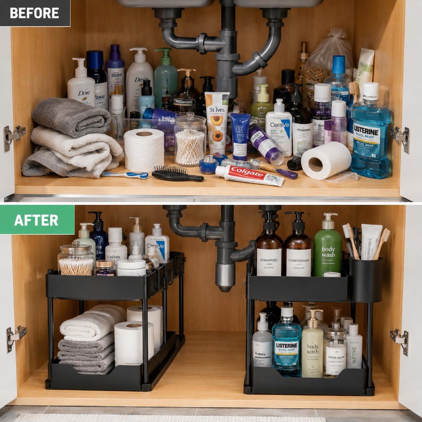 2-Tier ‌Sliding Under Sink Organizer